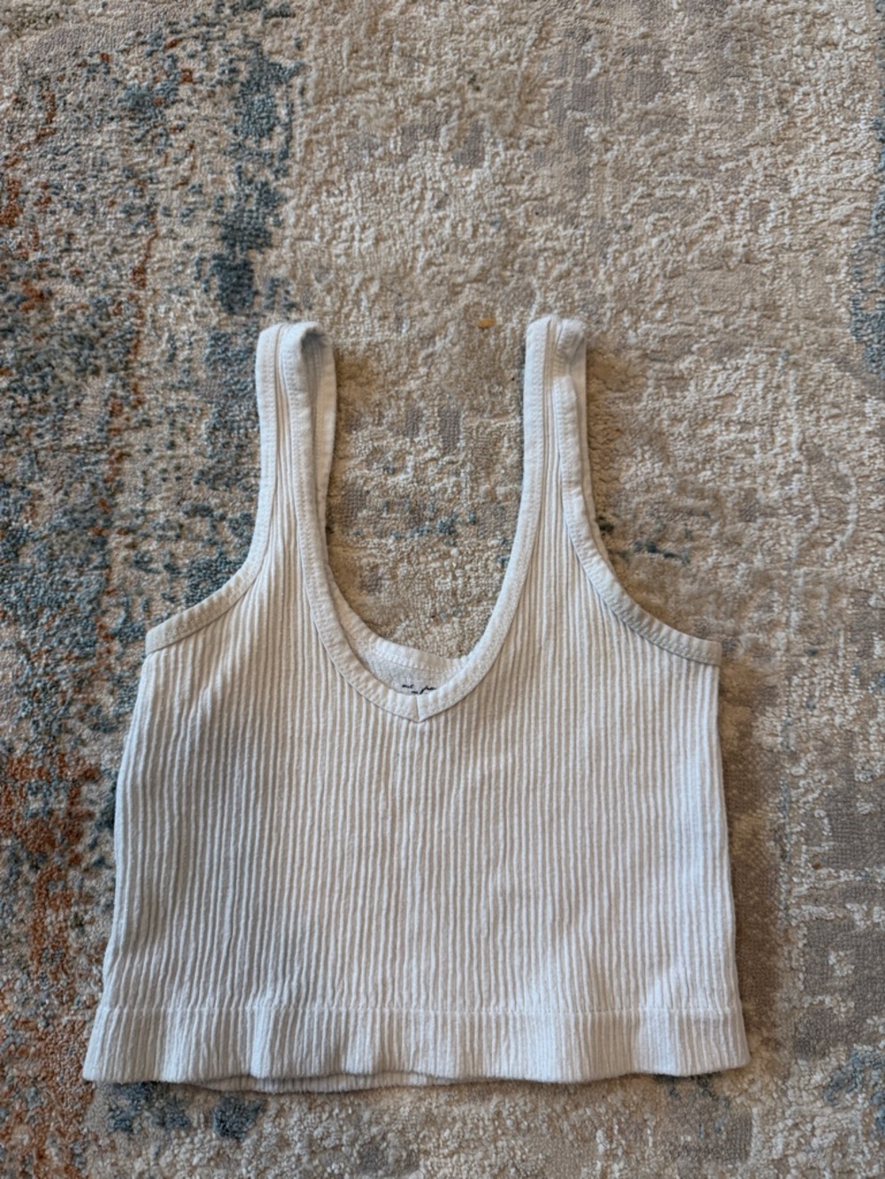 Urban Outfitters Ribbed Scoop Crop Tank - White